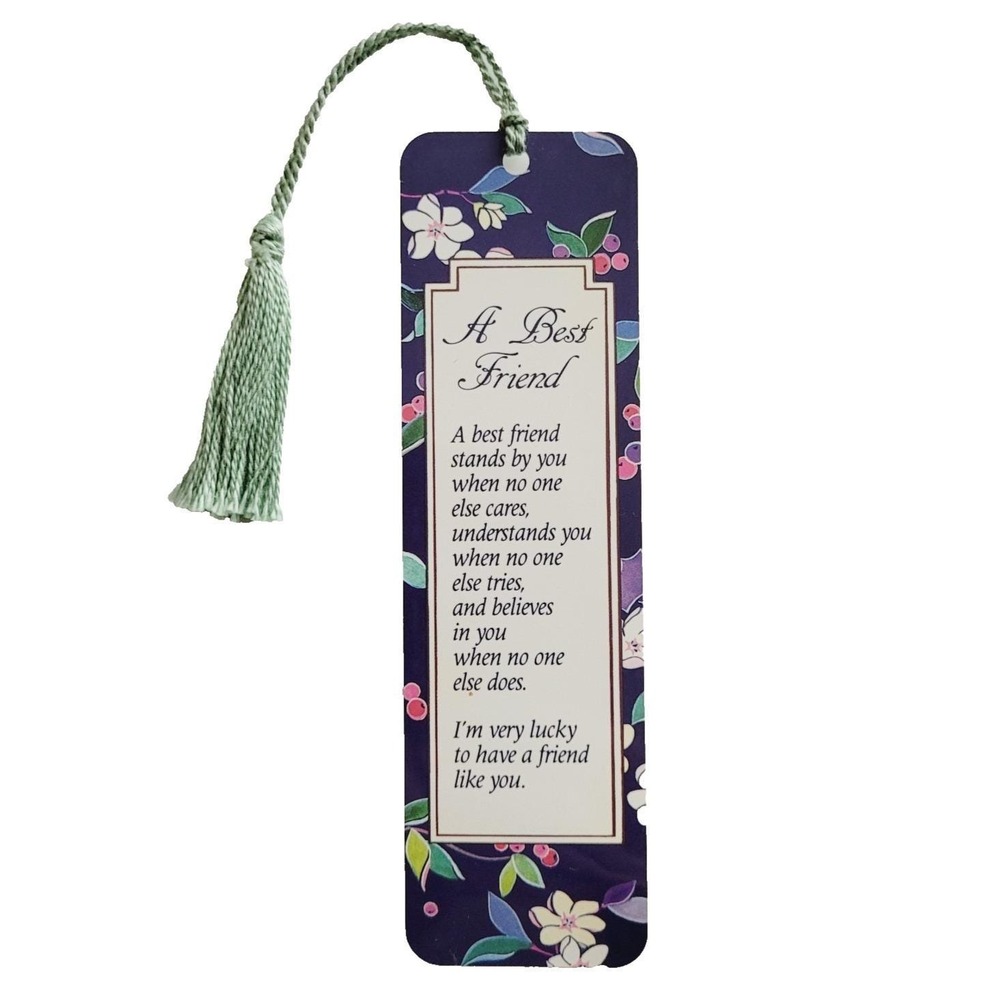 Vintage 90s Best Friend Bookmark Hallmark Inspirations gift 1991 Artworks, HM154